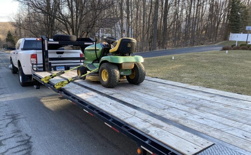 Transport a John Deere LT155 Mower with Heavy Equipment Transport