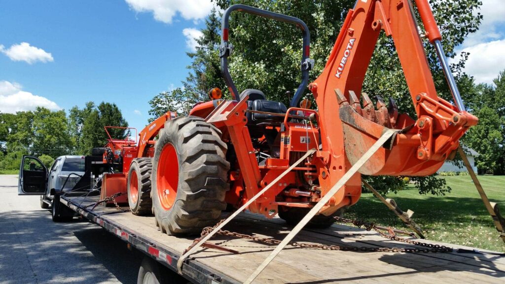 Kubota backhoe on hot shot