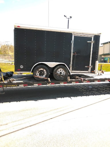 enclosed trailer on a trailer
