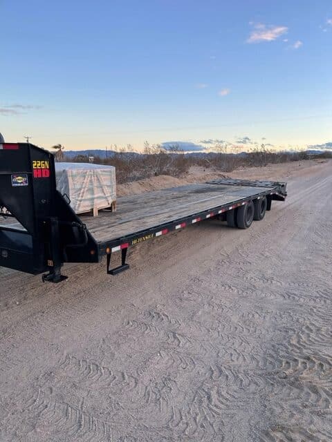 pallets on trailer for transport