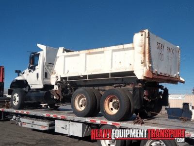 2004 International 7600 Truck loaded for transport
