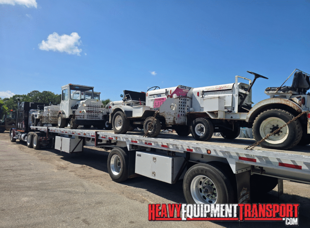 transporting airport baggage tractors