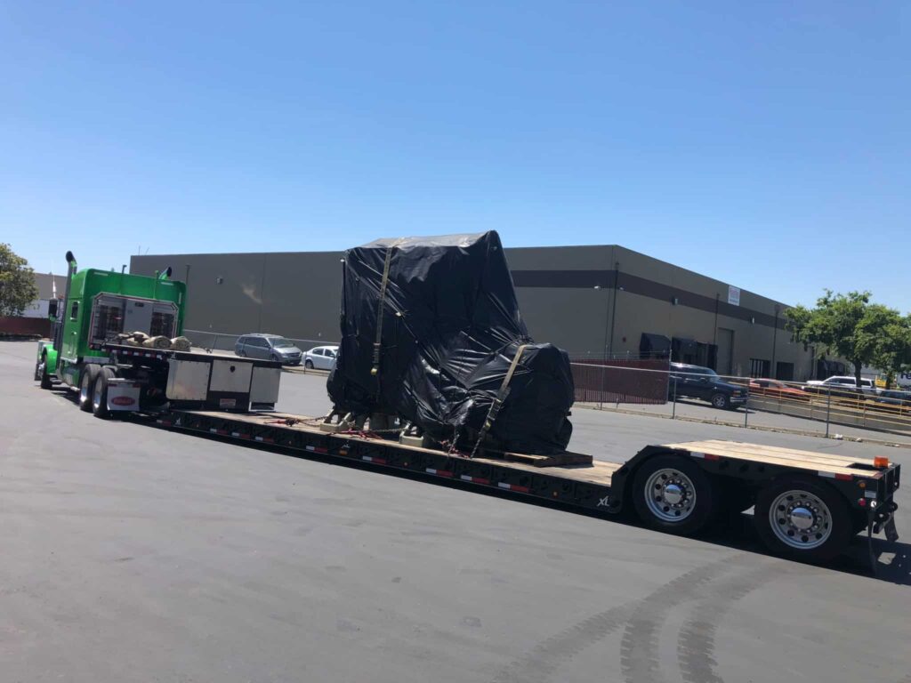 Transporting a small load on a trailer.