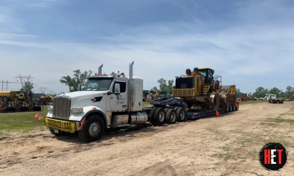 Hauling a 2015 Caterpillar 826k Trash Compactor