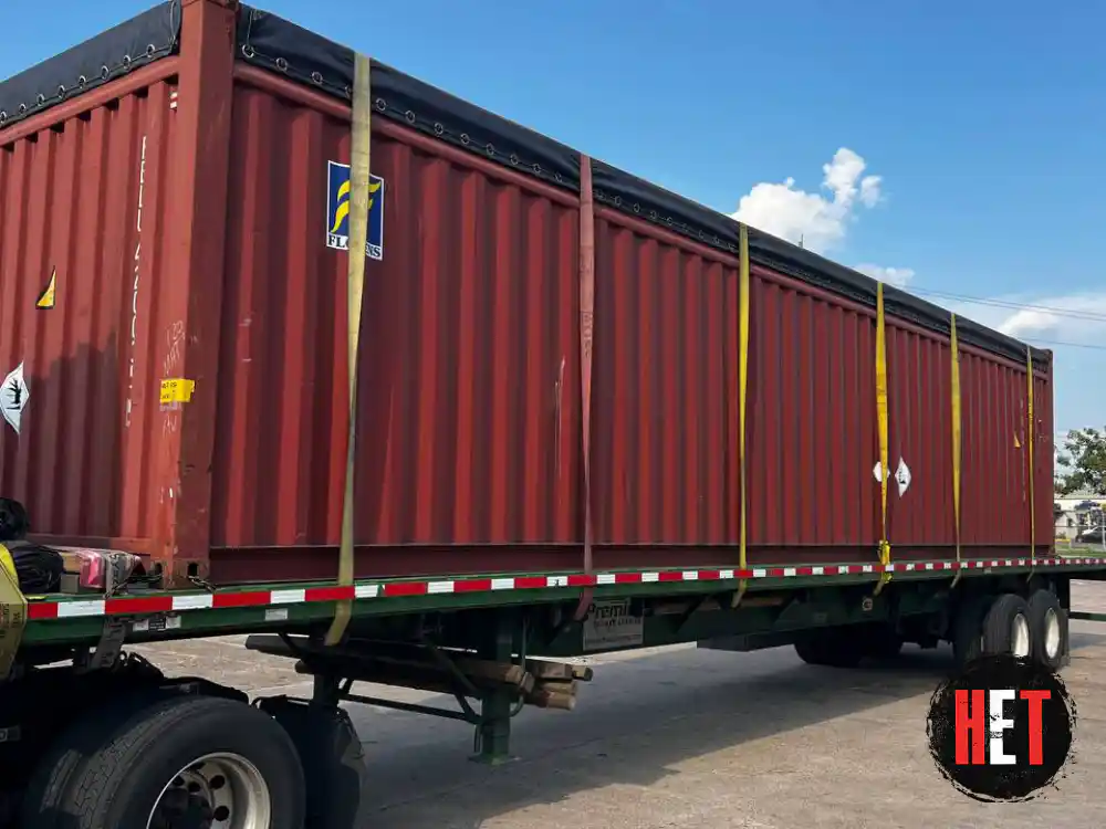 Shipping a 40 foot open top tarped container