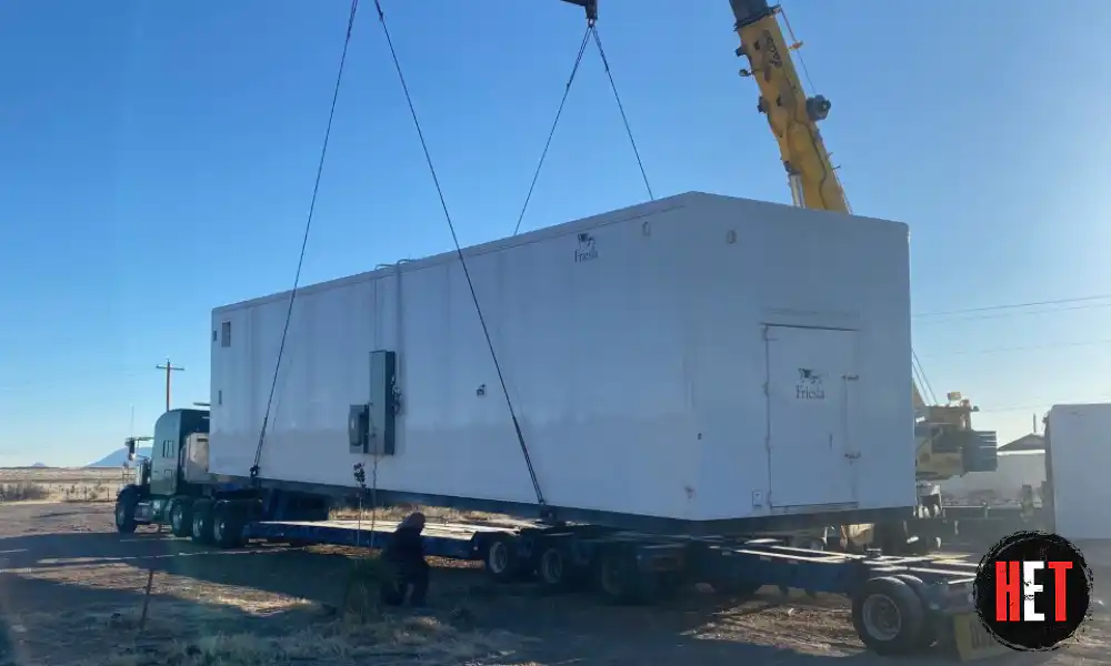 Meat module container transport