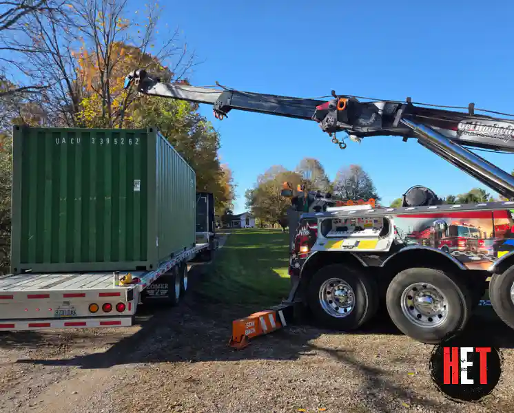 side lifter loading a container