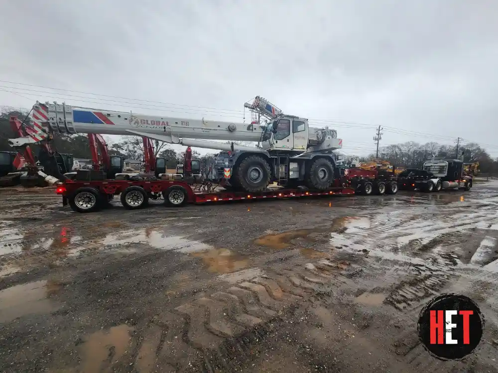 Hauling a Global RT80 crane