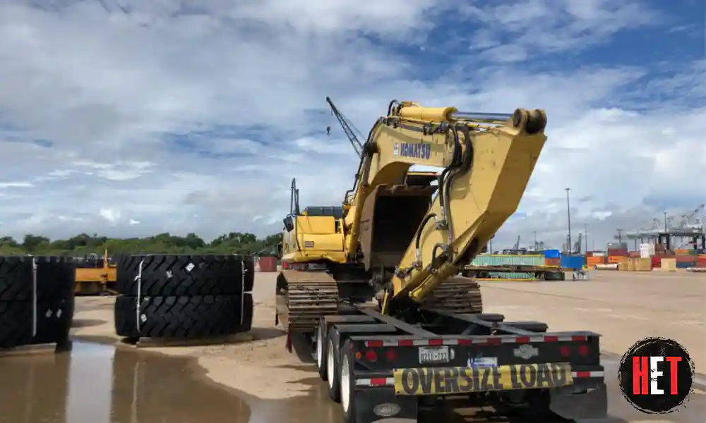 Transporting an excavator