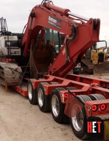 transporting a Linkbelt excavator