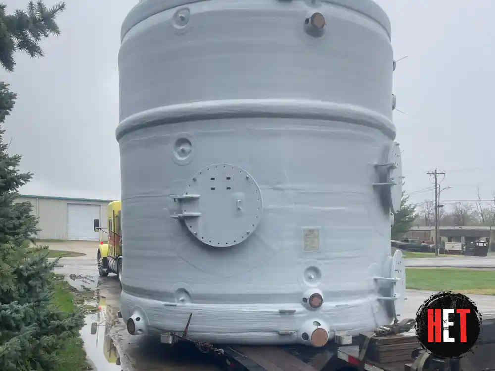 Compton, CA heavy haul trucking transporting an oversized industrial tank