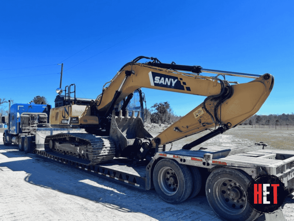 SANY excavator refinery equipment transport in Richmond, CA