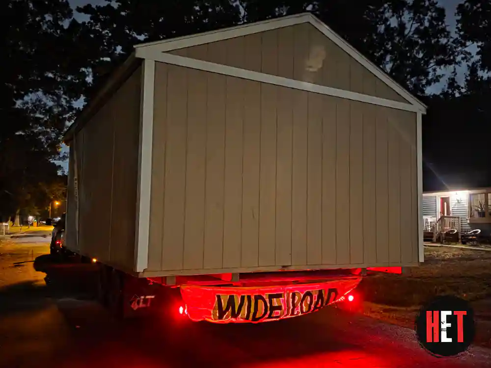 Wide load shed transport