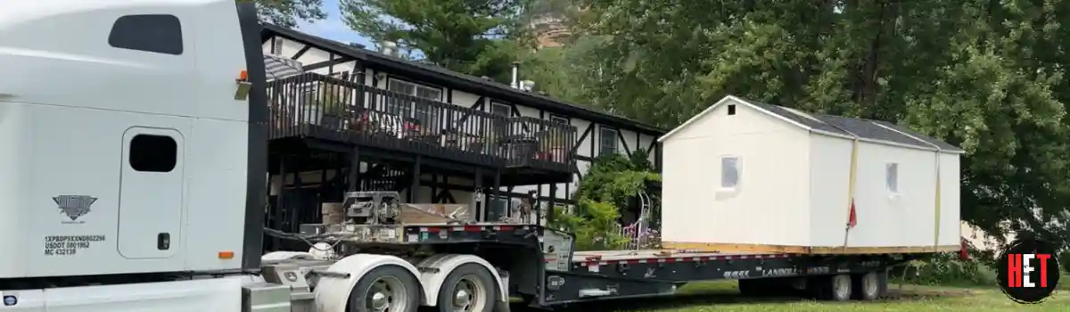 Transporting a 20ft length, 8ft width, by 8ft height shed
