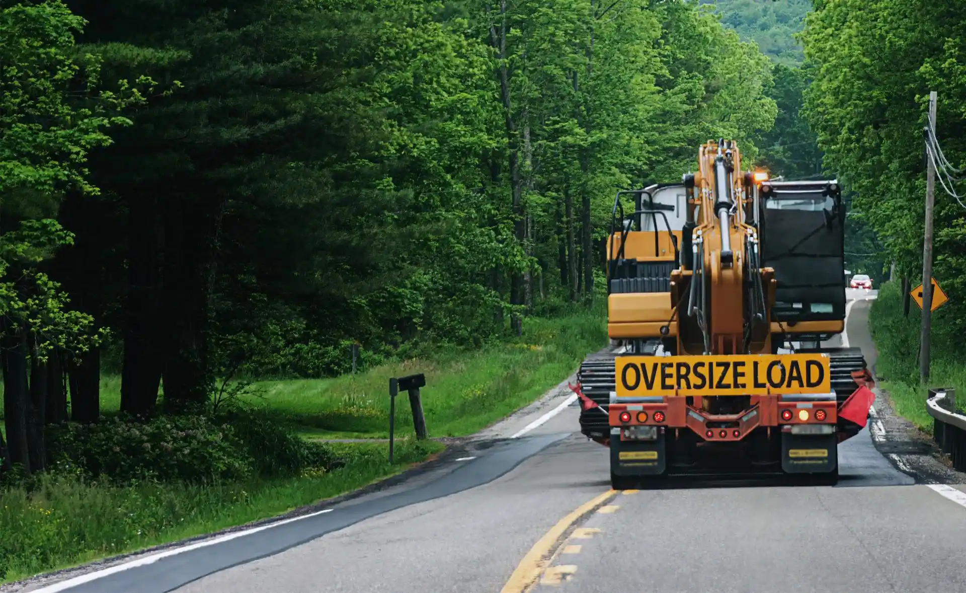 transporting an excavator