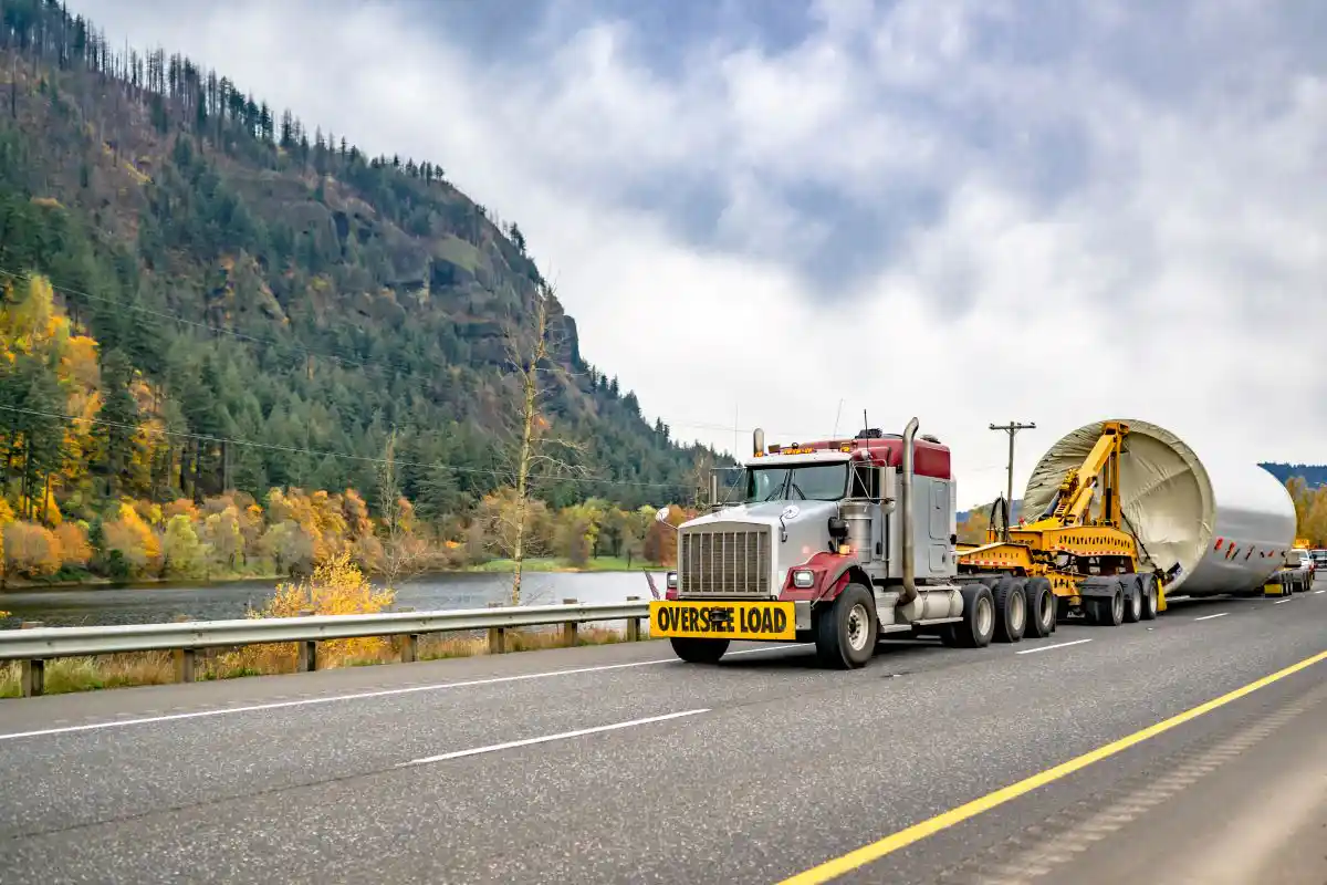Oversized load being transported