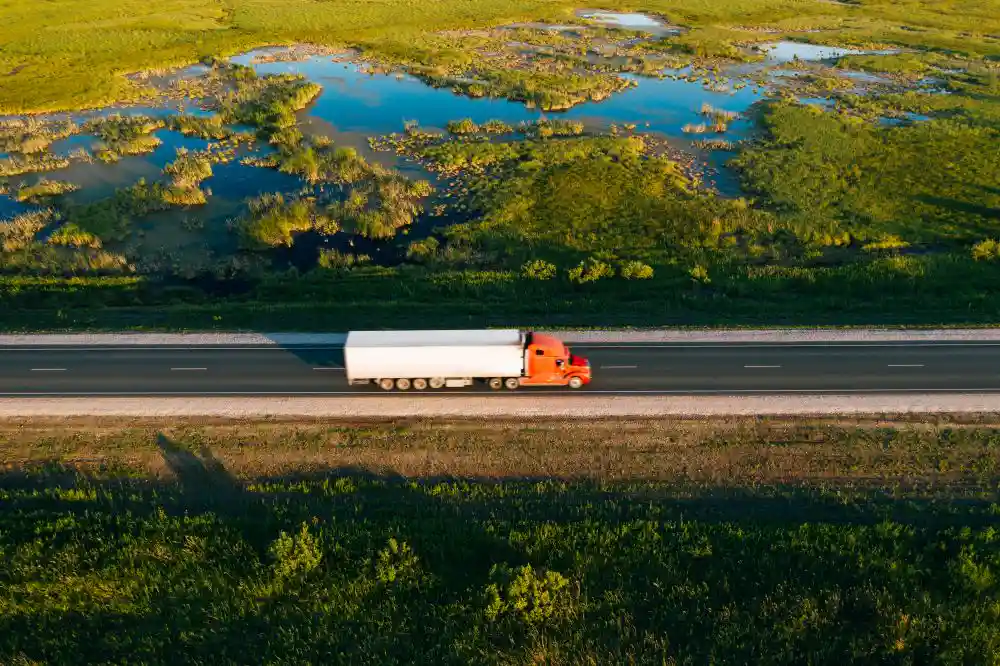 Transporting equipment past a marsh