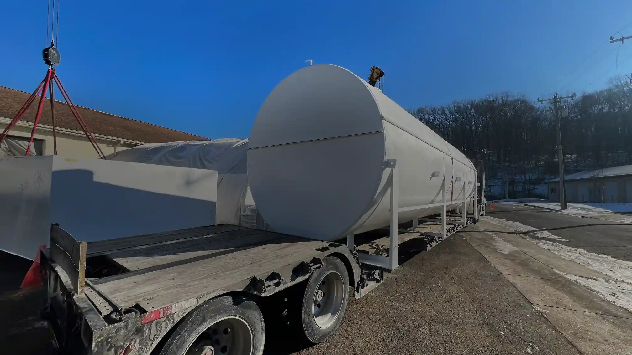 Transporting an industrial tank