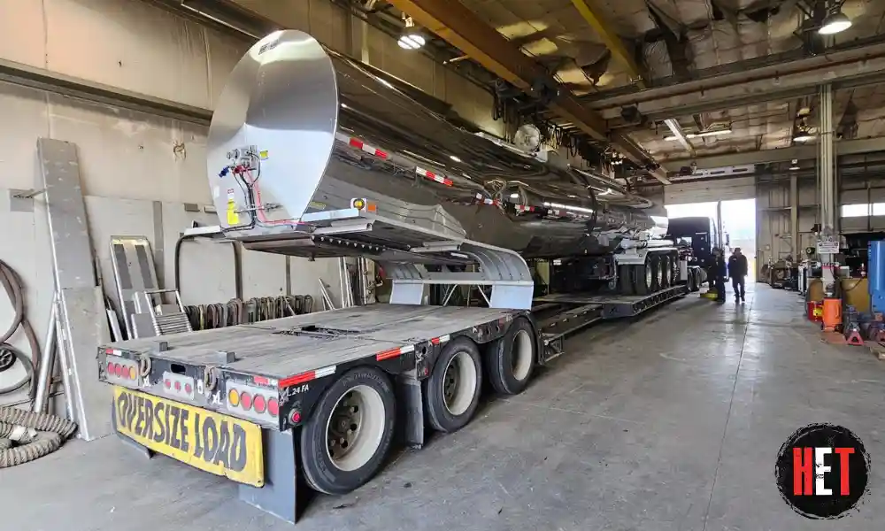 Transporting a tanker trailer