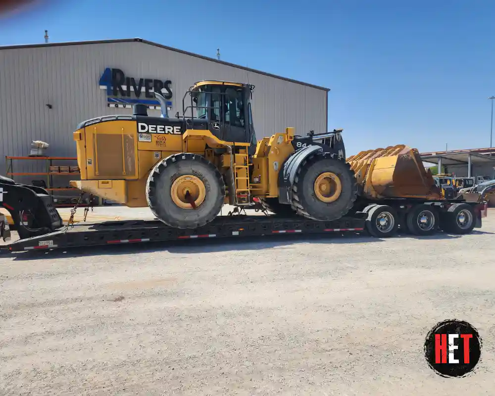 Transporting a 2017 John Deere 844K wheel loader