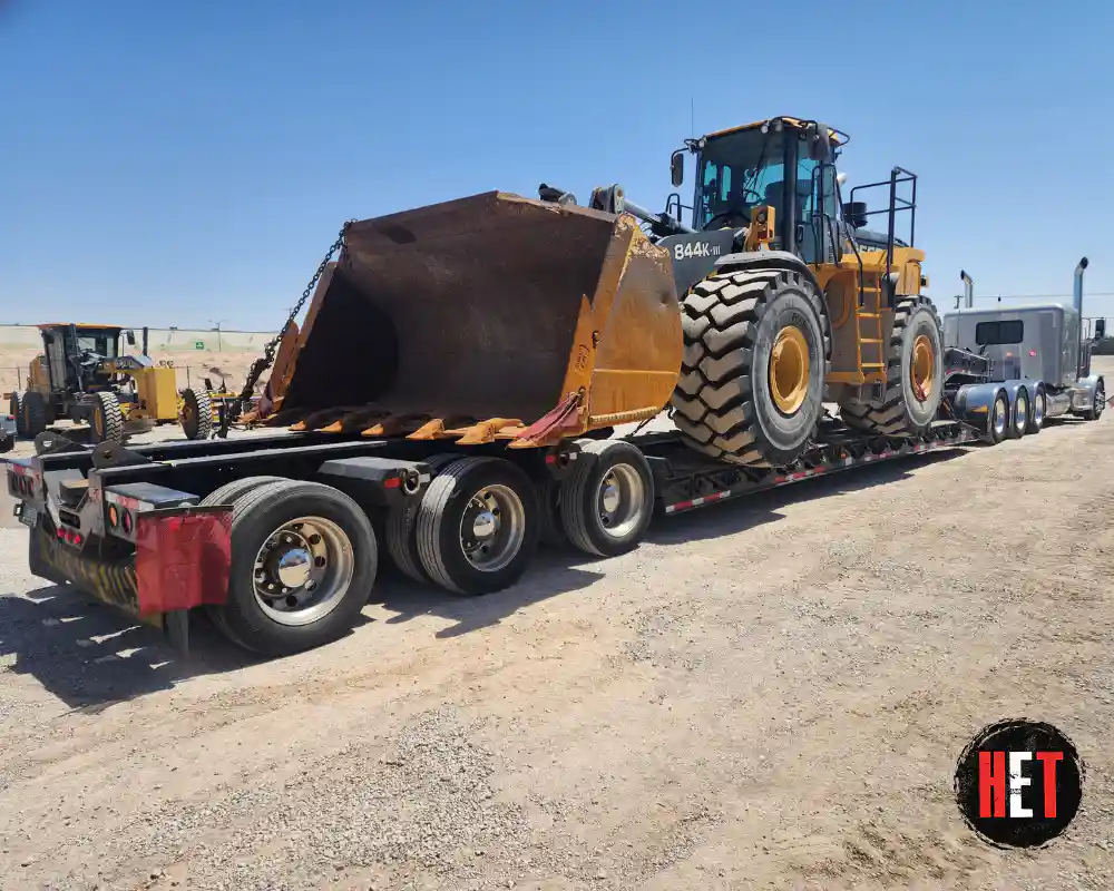 2017 John Deere 844K wheel loader transport