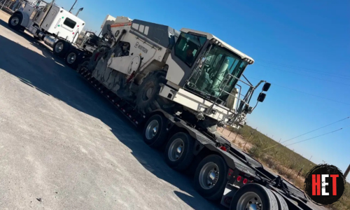 Transporting a 2020 Wirtgen WR250I recycler and soil stabilizer on a RGN trailer.
